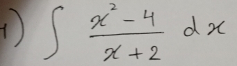 ∈t  (x^2-4)/x+2 dx