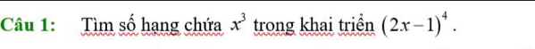 Tìm số hạng chứa x^3 trong khai triển (2x-1)^4.