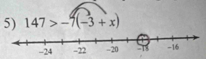 147>-7(-3+x)