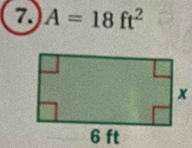 A=18ft^2