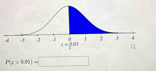 P(z>0.01)=□