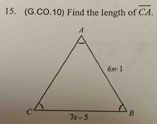 (G.CO.10) Find the length of overline CA.