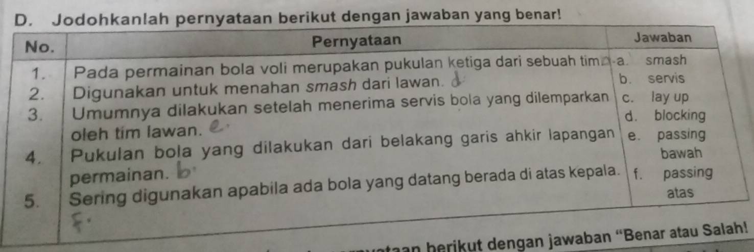 waban yang benar! 
an herikut dengan jaw!