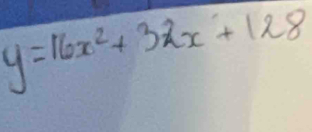 y=16x^2+32x+128