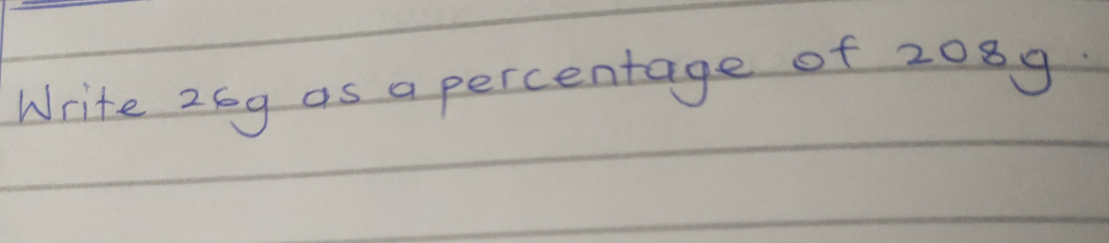 Write 26g as a percentage of 2089