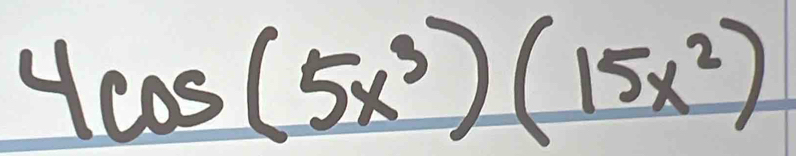 4cos (5x^3)(15x^2)