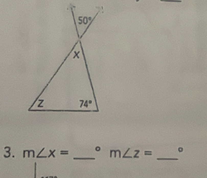 m∠ x= _°m∠ z= _。
□ 