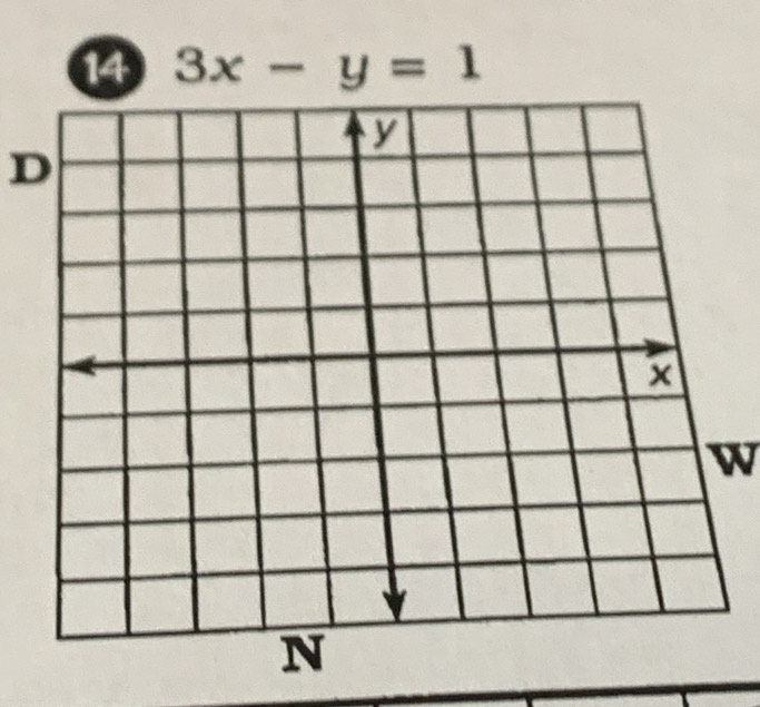 14 3x-y=1
D 
w