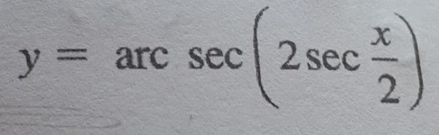 y=arcsec (2sec  x/2 )