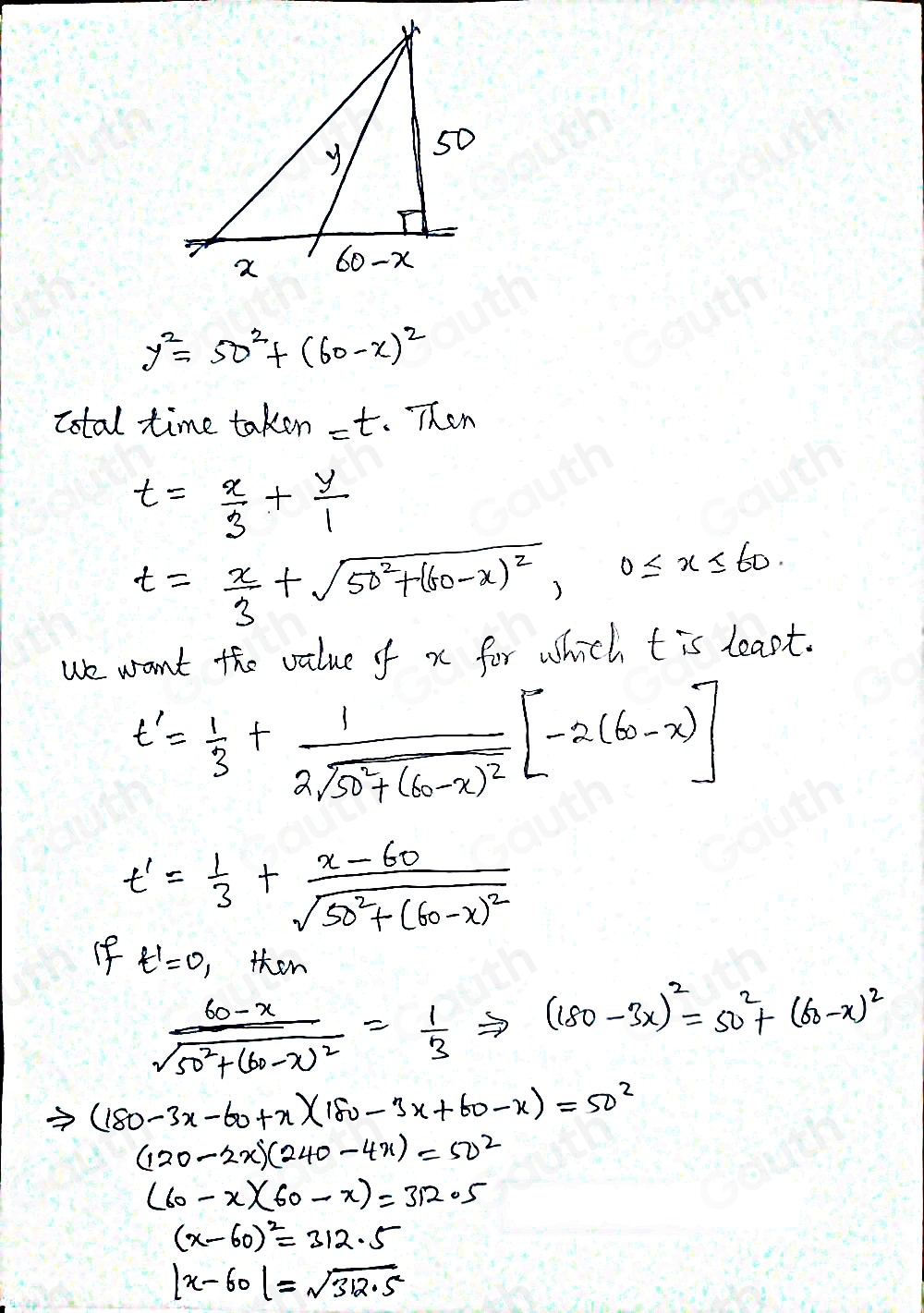 Solved: Pedro is a lifeguard and spots a drowning child 60 meters along ...