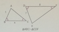 △ ABCsim △ EDF