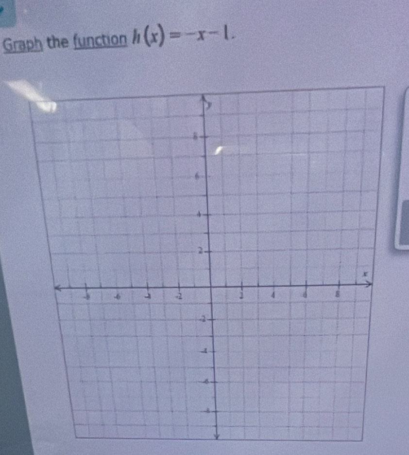 Graph the function h(x)=-x-1.