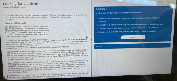Solved: NOTES Looking for a Job Employment Prsparation: Careers ...
