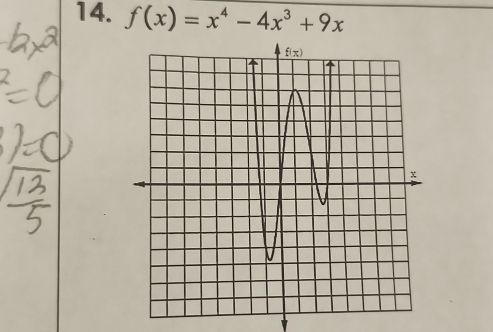 f(x)=x^4-4x^3+9x