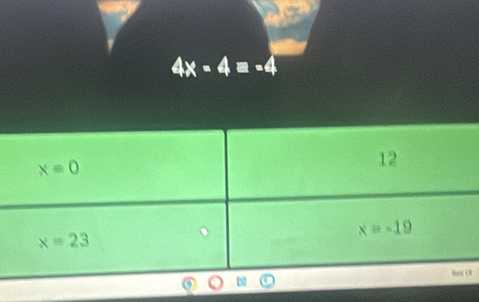 4x-4=-4