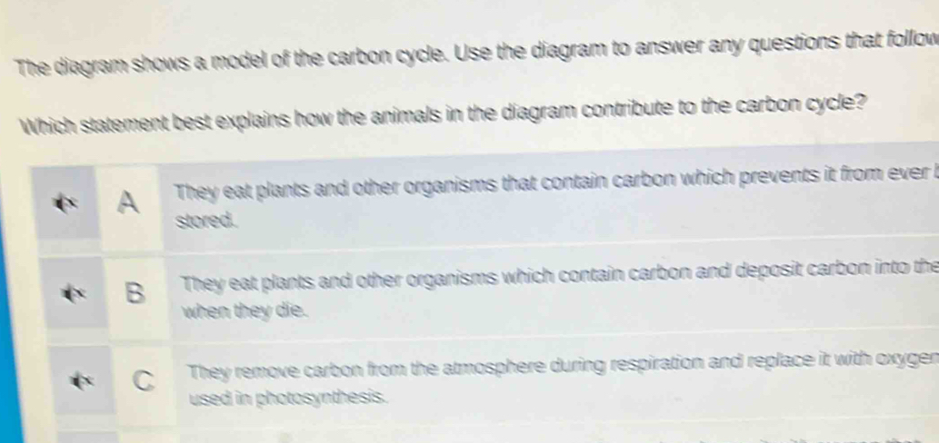 Solved: The diagram shows a model of the carbon cycle. Use the diagram ...