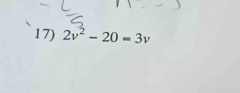 2v^2-20=3v