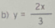 y= 2x/3 