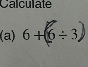 Calculate 
(a) 6+(6/ 3)