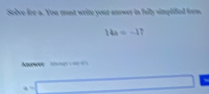 14a=-17
a=□ (-3,4)