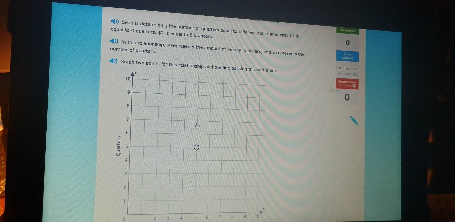 Solved: Sean is determining the number of quarters equal to different ...