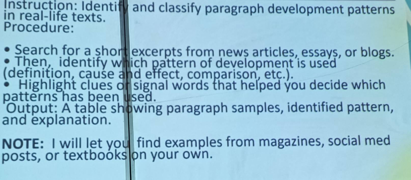 Solved: Instruction: Identify and classify paragraph development ...