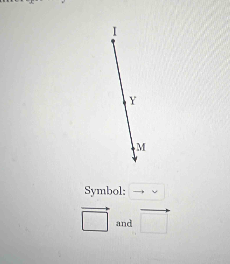 Symbol: overline  v
vector □  and vector □ 