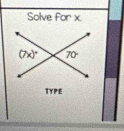 Solve for x
TYPE