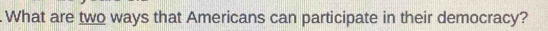 What are two ways that Americans can participate in their democracy?