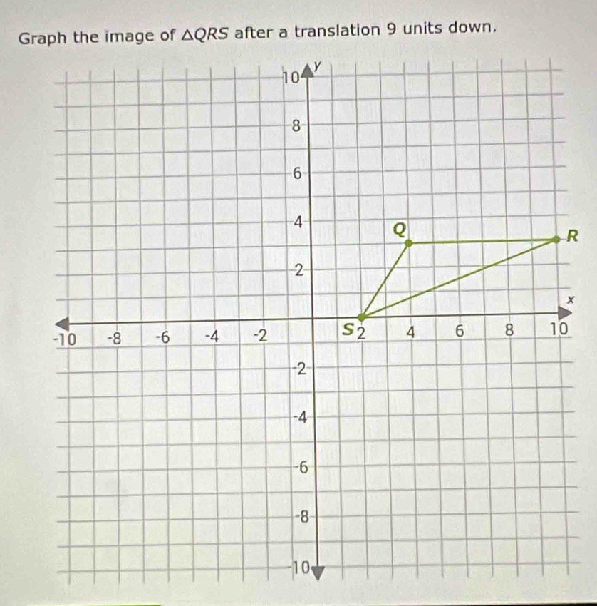 after a translation 9 units down.