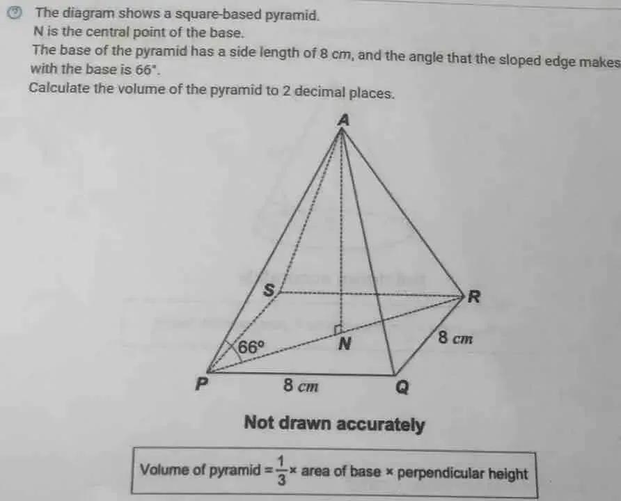 Solved: The diagram shows a square-based pyramid. N is the central ...