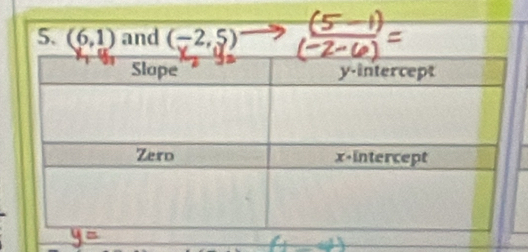 (6,1) and (-2,5)