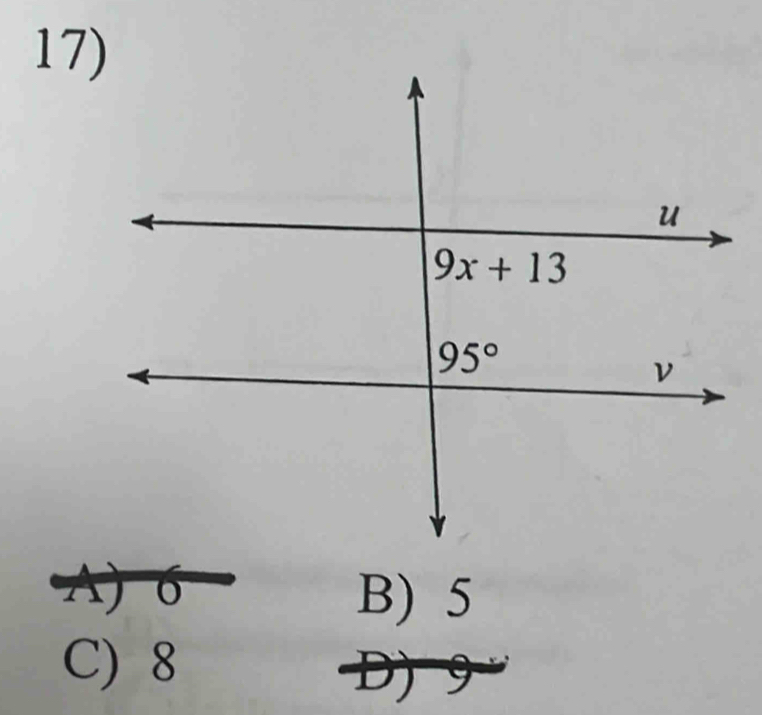 A) 6
B) 5
C) 8 D) 9