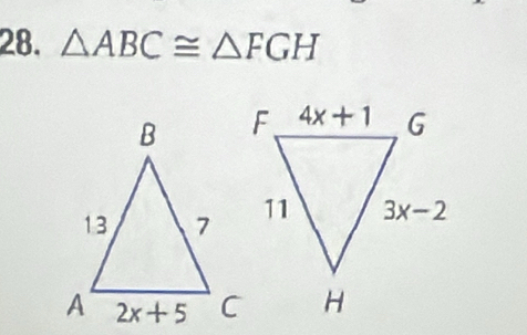 △ ABC≌ △ FGH