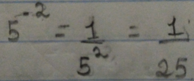 5^(-2)= 1/5^2 = 1/25 