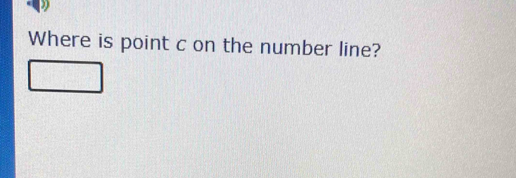 Where is point c on the number line?