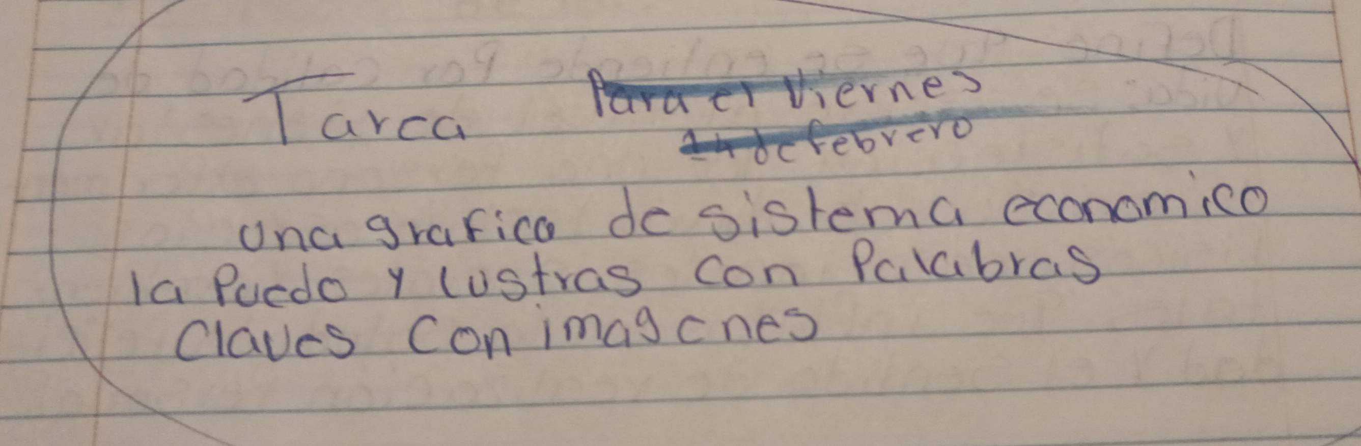 Tarca 
aervernes 
brero 
ona grafica de sistema economico 
Ia Puedo y (ustras con Palabras 
Claves Conimagcnes