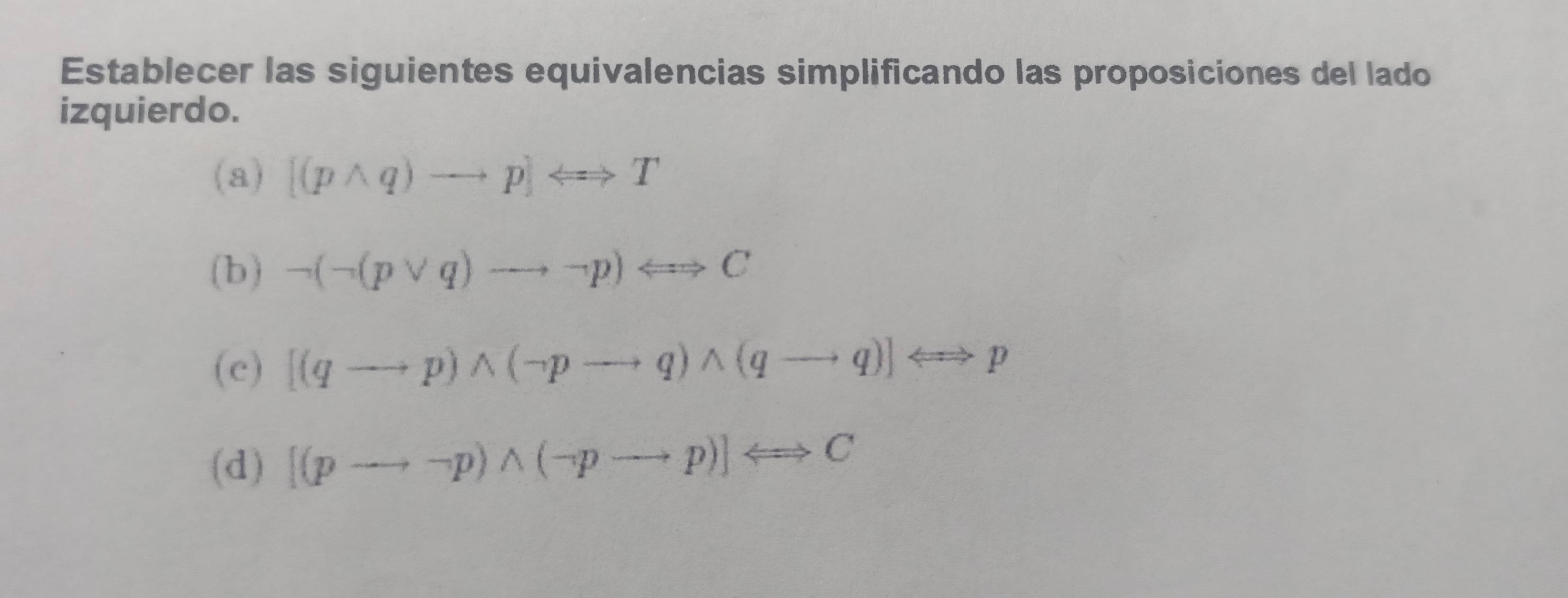 Resuelto:Establecer las siguientes equivalencias simplificando las ...