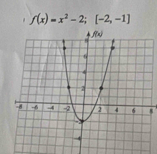 f(x)=x^2-2;[-2,-1]
8