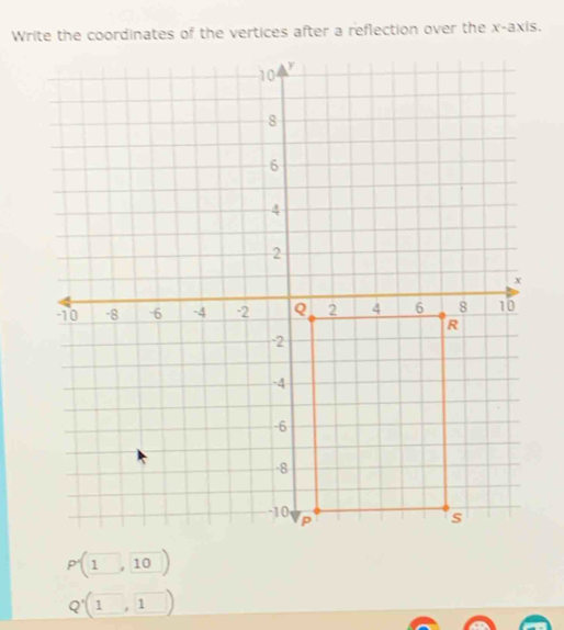 P(1,10)
Q'(1,1)