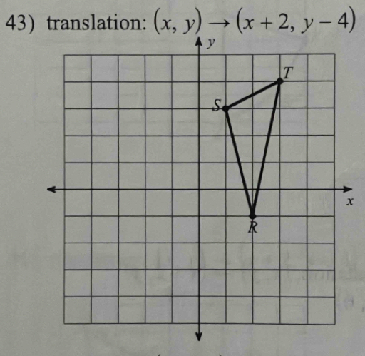 (x,y)to (x+2,y-4)