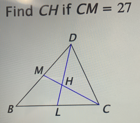 Find CH if CM=27