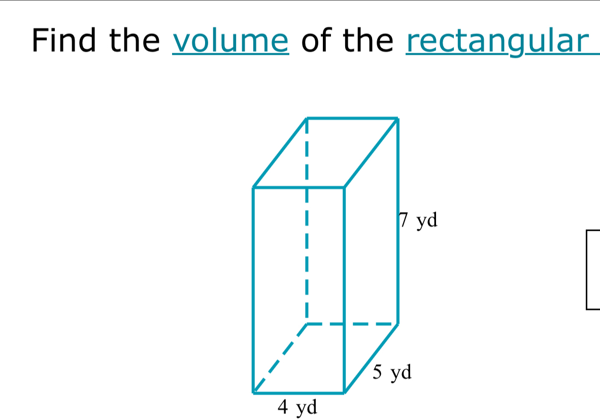 Find the volume of the rectangular