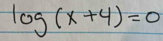 log (x+4)=0