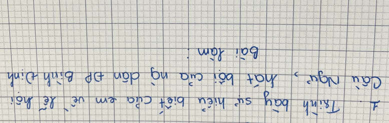 TRinh bāg sy hièu biēi cua em vè Rē hó 
(āù Ngu, hát bòi cia nà dān Dp Binh Dinh 
Bai Ràm