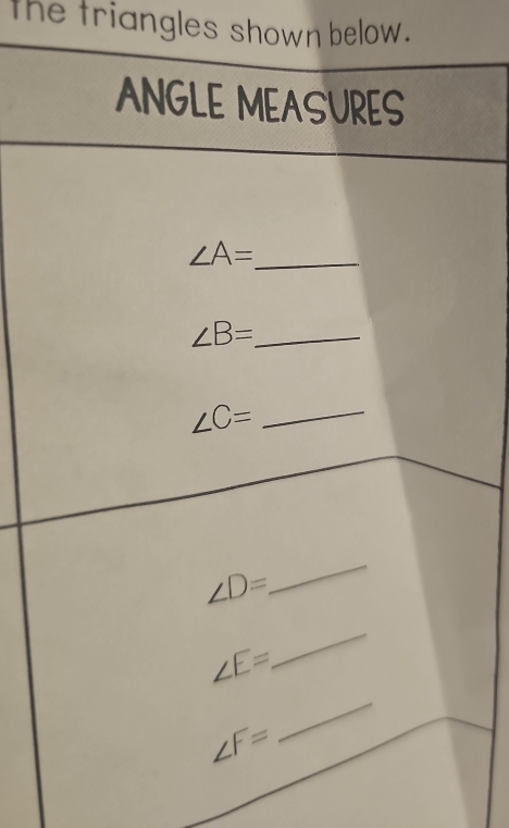 the triangles shown below.