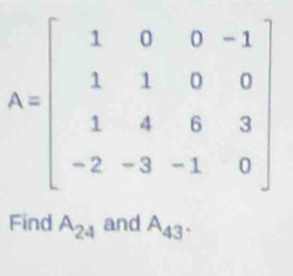 Find A_24 and A_43.