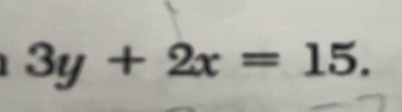 3y+2x=15.