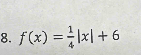 f(x)= 1/4 |x|+6