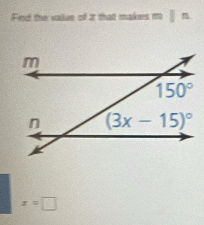 Find the value of 3 that makes m □
x=□